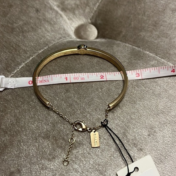 Coach golden bracelet with pave crystals and extender chain, new - Picture 5 of 8